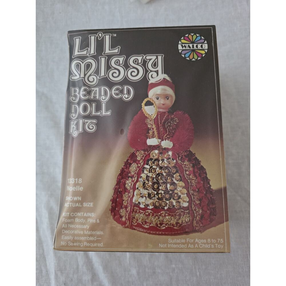 New Lil Missy Beaded Doll Kit 13318 Noelle Walco Craft Kit